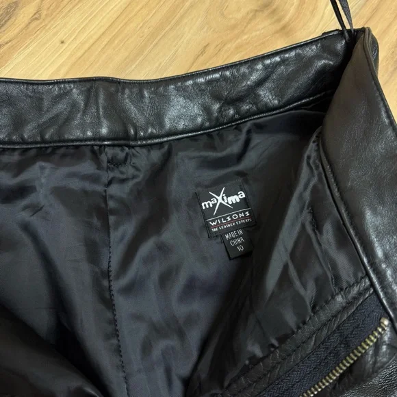 Wilson’s Maxima Pockets Black Buttery Soft Genuine Leather Bootcut Pants Size 10 - Picture 7 of 14